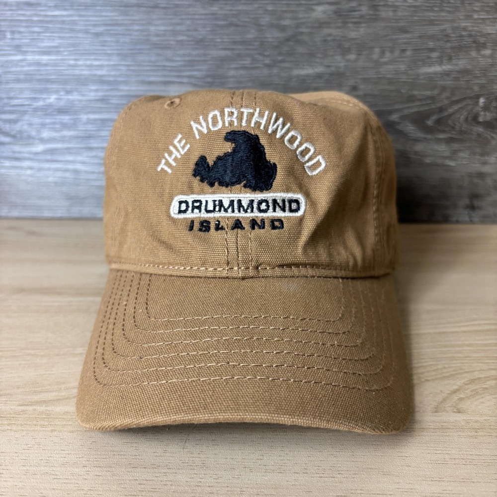 The Northwood Drummond Island Hat Cap Strap Back Brown Embroidered Mens